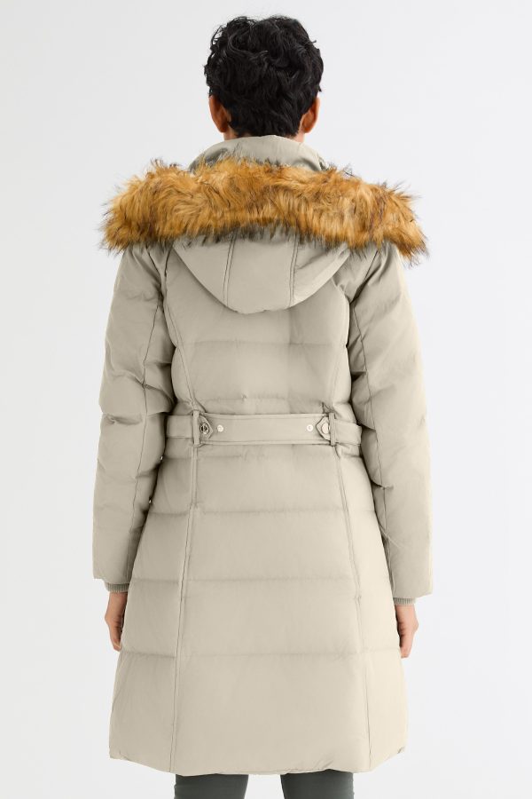 Long Faux Fur Hooded Down Coat - Image 15