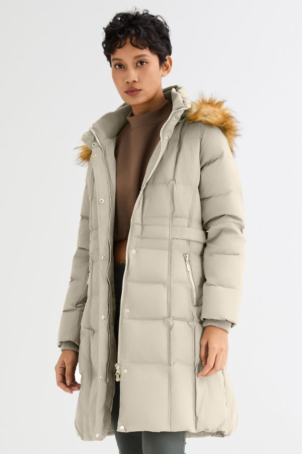 Long Faux Fur Hooded Down Coat - Image 19