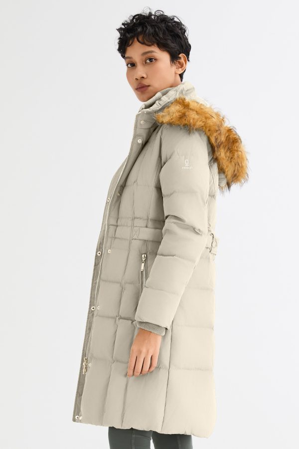 Long Faux Fur Hooded Down Coat - Image 14