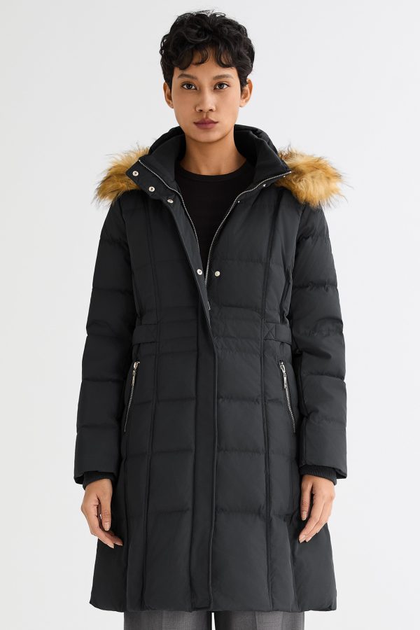 Long Faux Fur Hooded Down Coat - Image 21