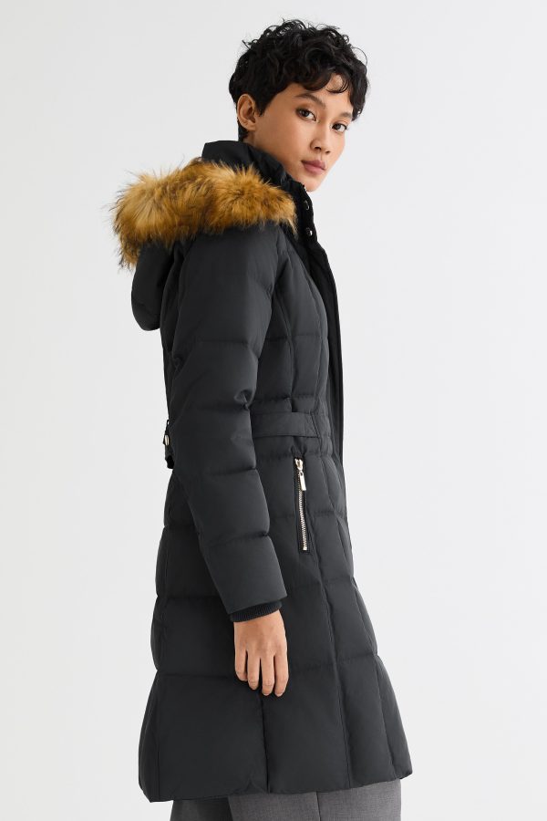 Long Faux Fur Hooded Down Coat - Image 27