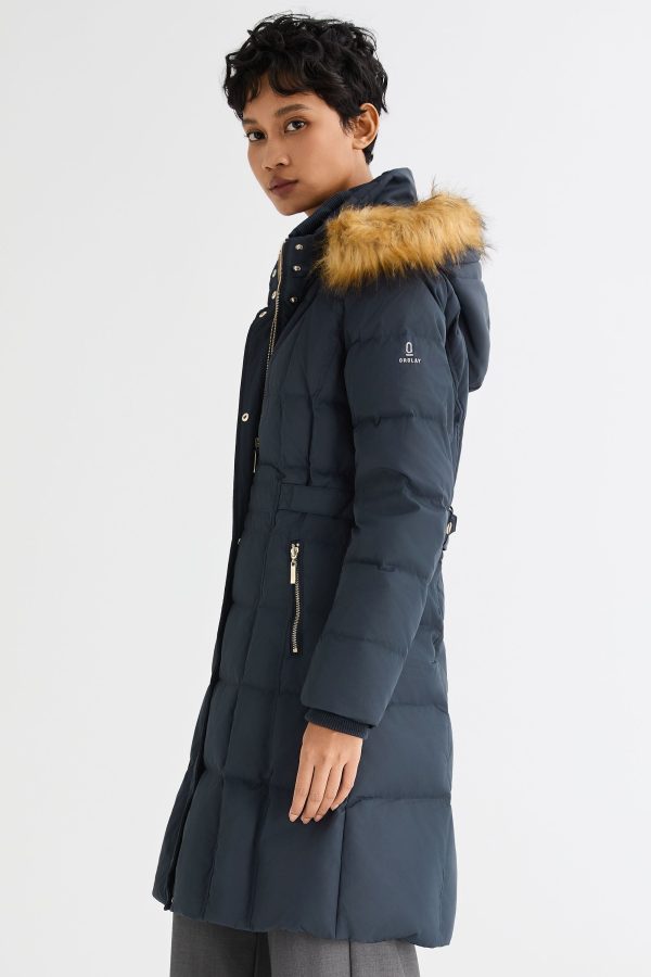 Long Faux Fur Hooded Down Coat - Image 3
