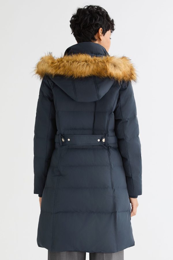 Long Faux Fur Hooded Down Coat - Image 4