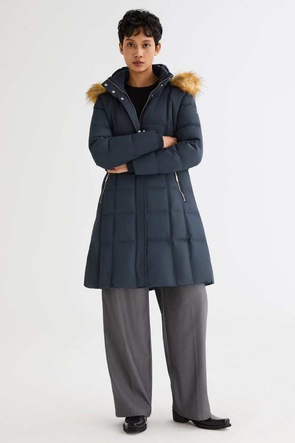 Long Faux Fur Hooded Down Coat - Image 5
