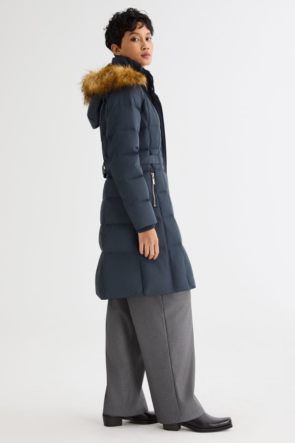 Long Faux Fur Hooded Down Coat - Image 6