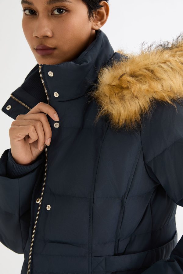 Long Faux Fur Hooded Down Coat - Image 10