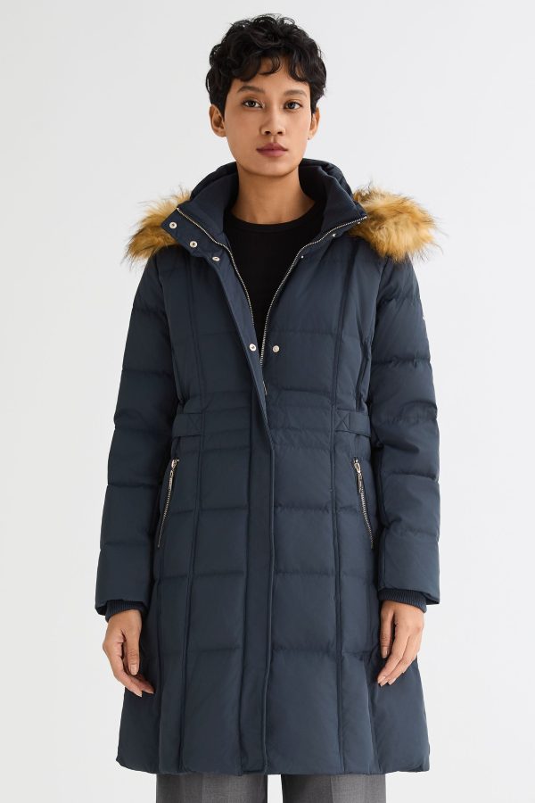 Long Faux Fur Hooded Down Coat - Image 8