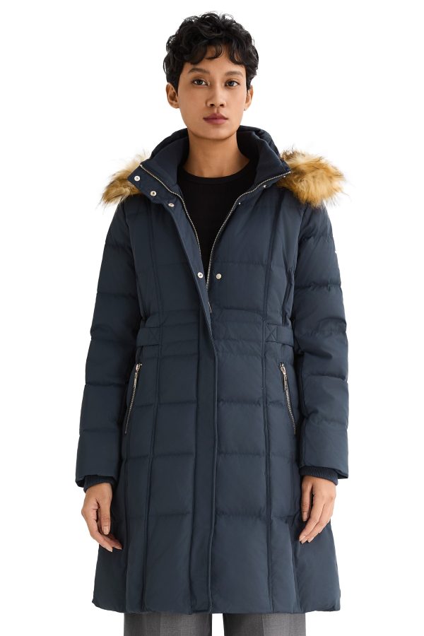 Long Faux Fur Hooded Down Coat - Image 9