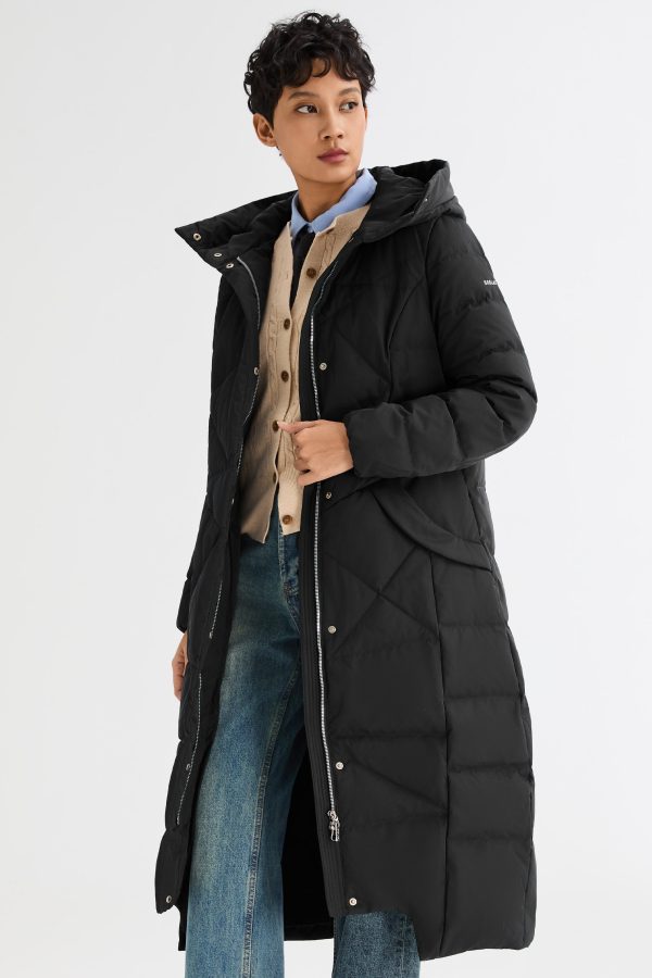 Long Maxi Down Coat with Hood - Image 40