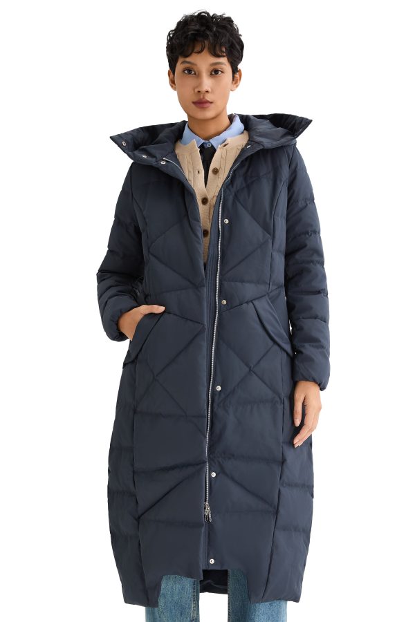 Long Maxi Down Coat with Hood - Image 46