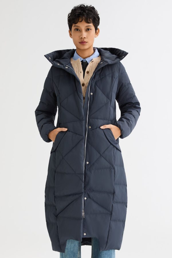 Long Maxi Down Coat with Hood - Image 48