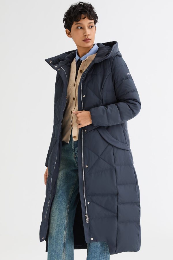 Long Maxi Down Coat with Hood - Image 49