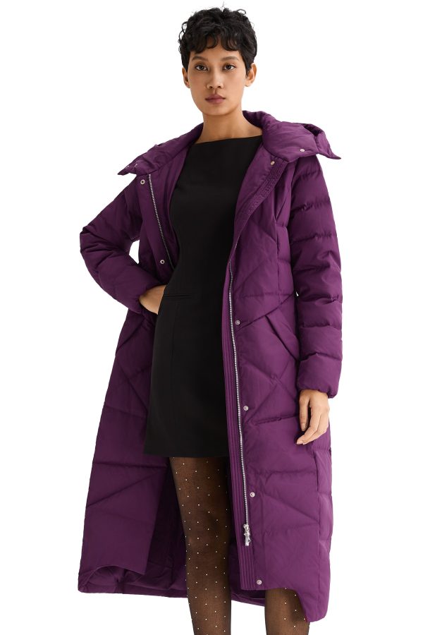 Long Maxi Down Coat with Hood - Image 56