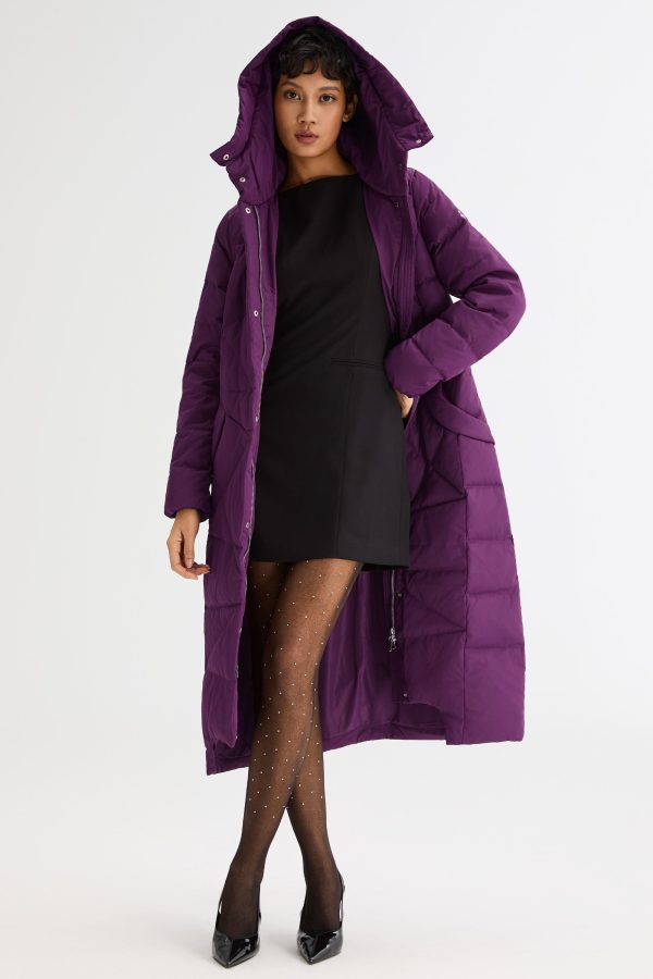 Long Maxi Down Coat with Hood - Image 54