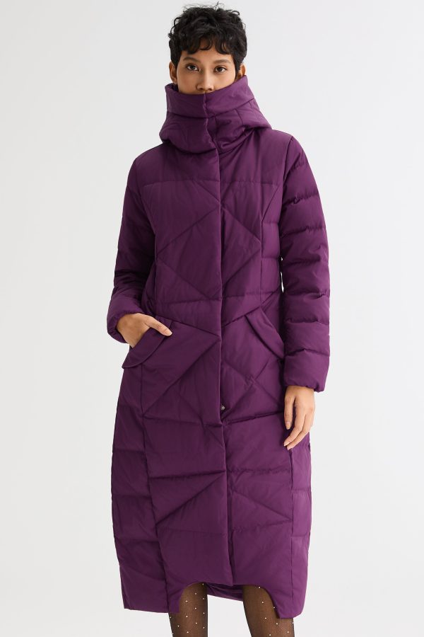 Long Maxi Down Coat with Hood - Image 55