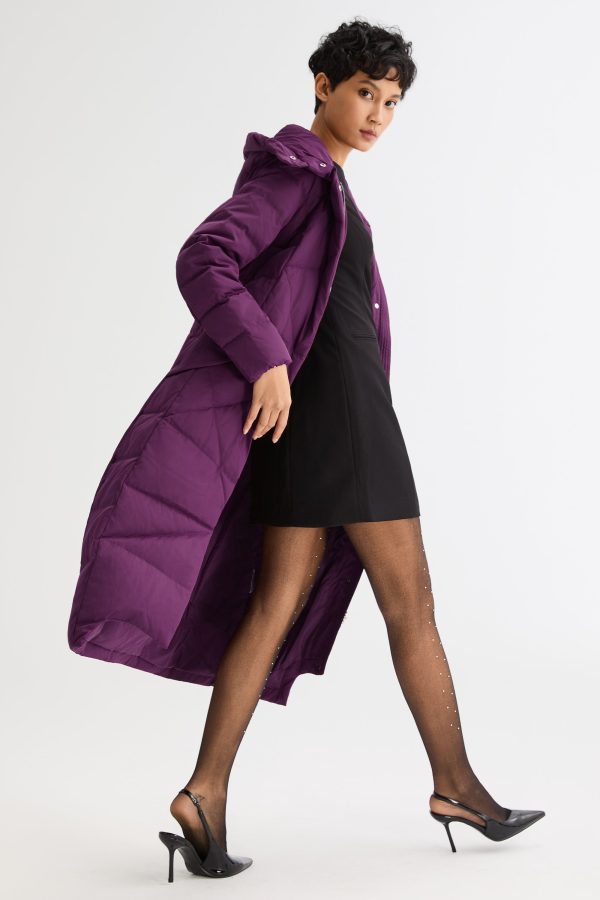 Long Maxi Down Coat with Hood - Image 59