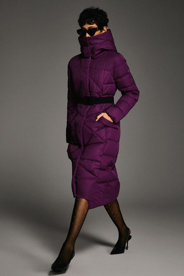 Long Maxi Down Coat with Hood - Image 61
