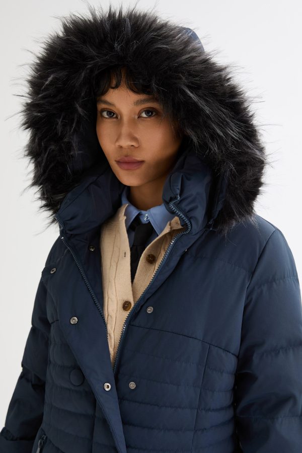 Long Puffer Down Coat with Hood Fur - Image 10