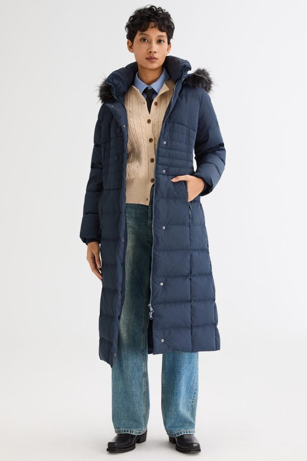 Long Puffer Down Coat with Hood Fur - Image 3