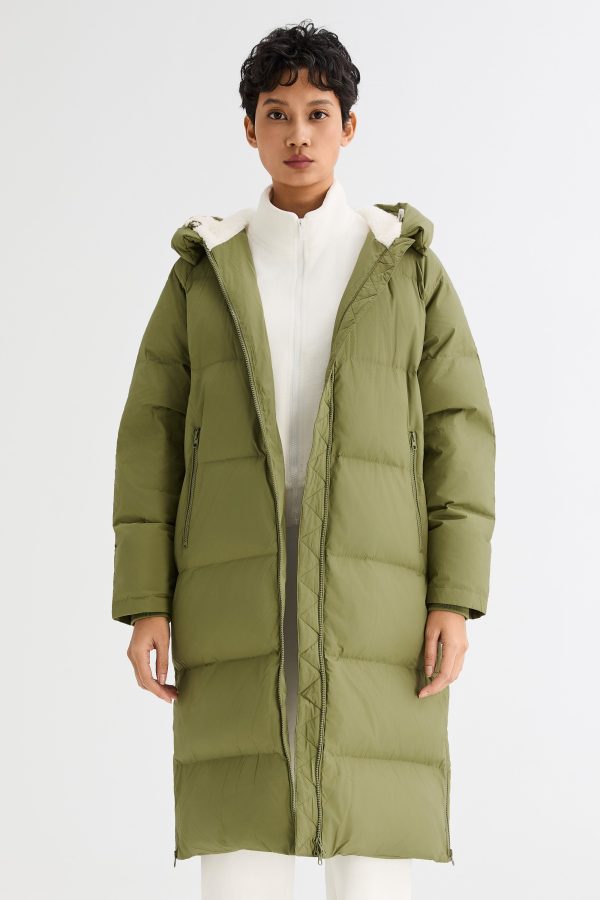 Long Puffer Down Jacket with Hem Slit - Image 2