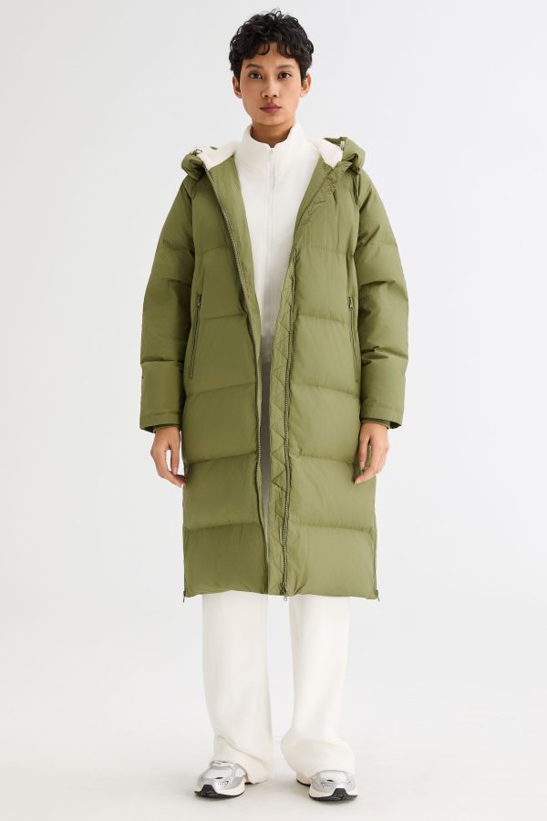 Long Puffer Down Jacket with Hem Slit - Image 5