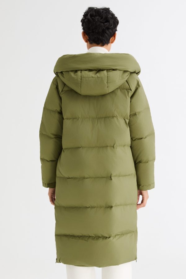 Long Puffer Down Jacket with Hem Slit - Image 4