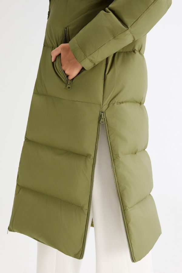 Long Puffer Down Jacket with Hem Slit - Image 8