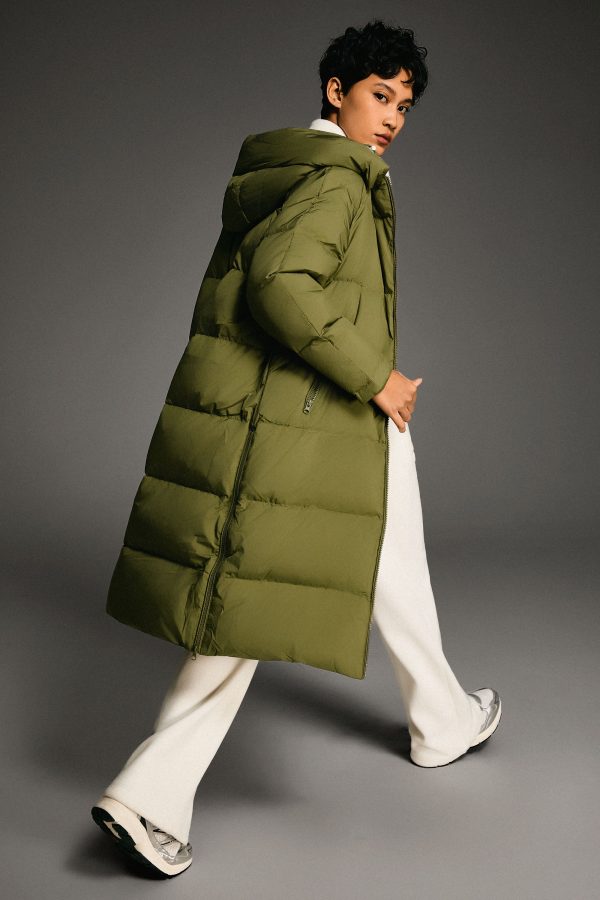 Long Puffer Down Jacket with Hem Slit - Image 6