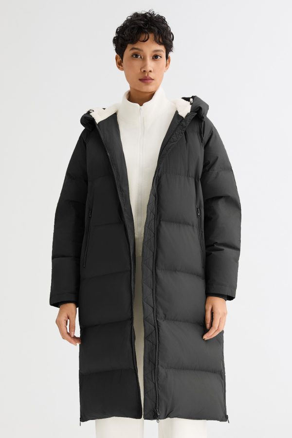 Long Puffer Down Jacket with Hem Slit - Image 18