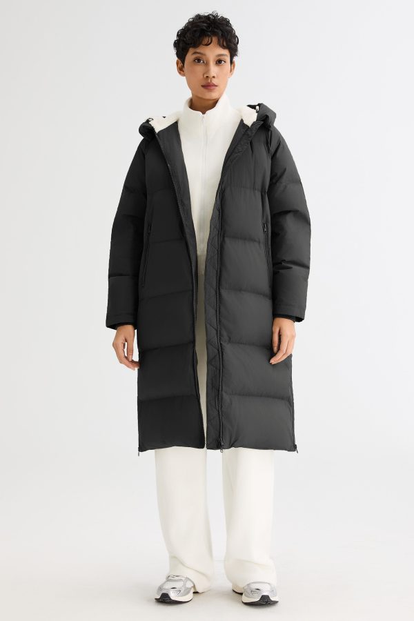 Long Puffer Down Jacket with Hem Slit - Image 21