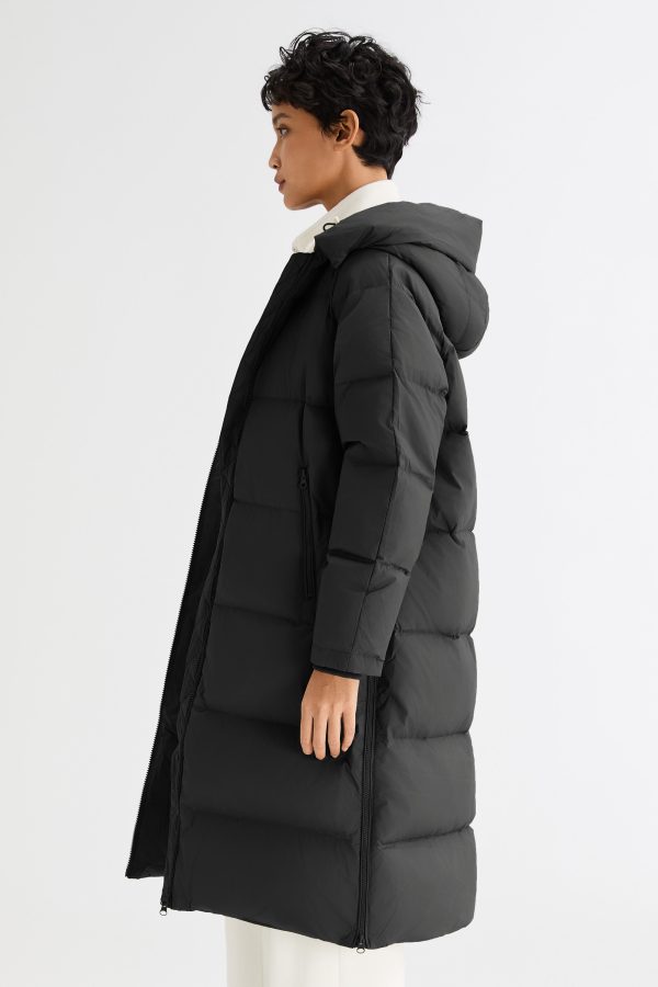 Long Puffer Down Jacket with Hem Slit - Image 19