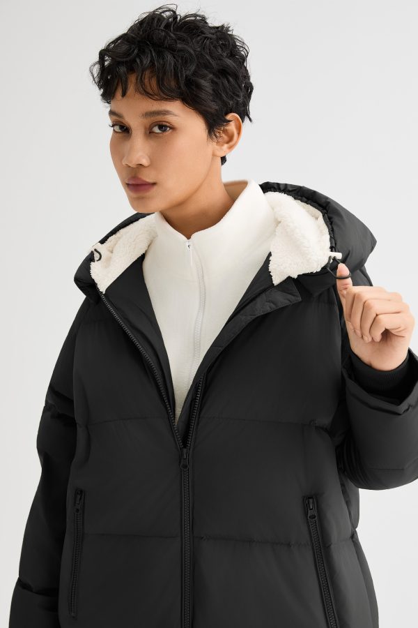 Long Puffer Down Jacket with Hem Slit - Image 22