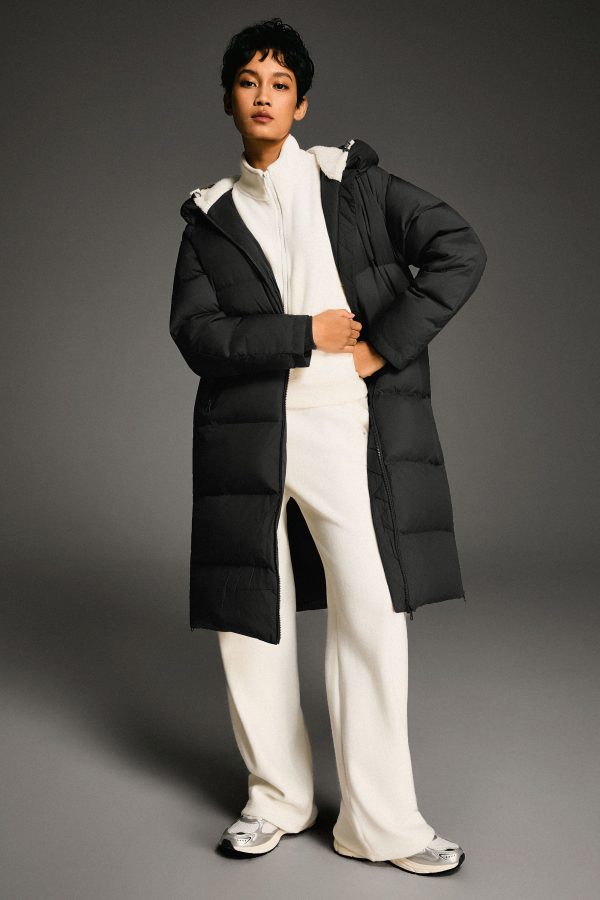 Long Puffer Down Jacket with Hem Slit - Image 17