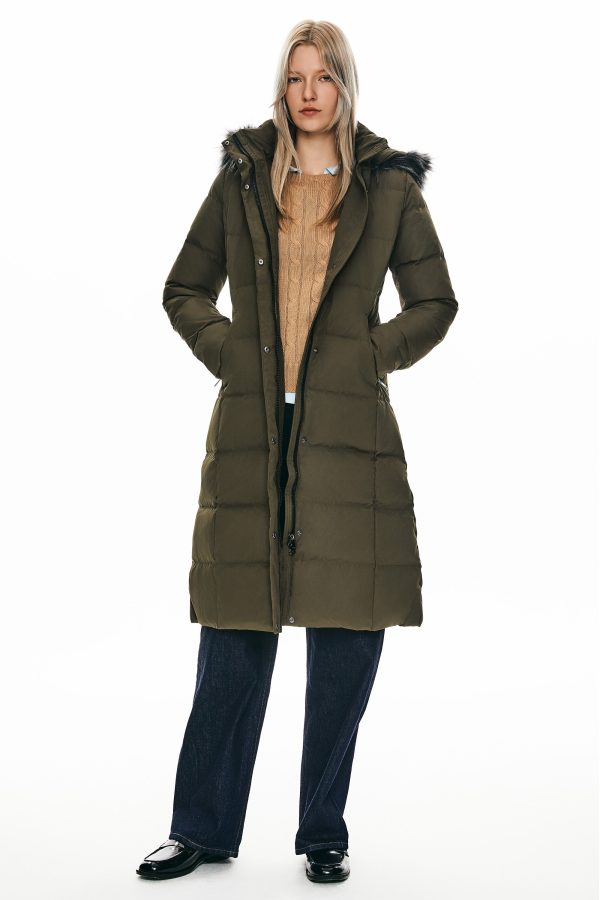 Long Puffer Faux Fur Hood Down Coat - Image 7