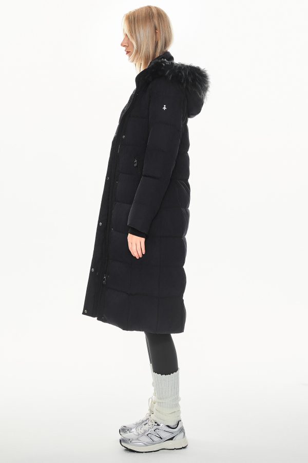 Long Puffer Faux Fur Hood Down Coat - Image 11