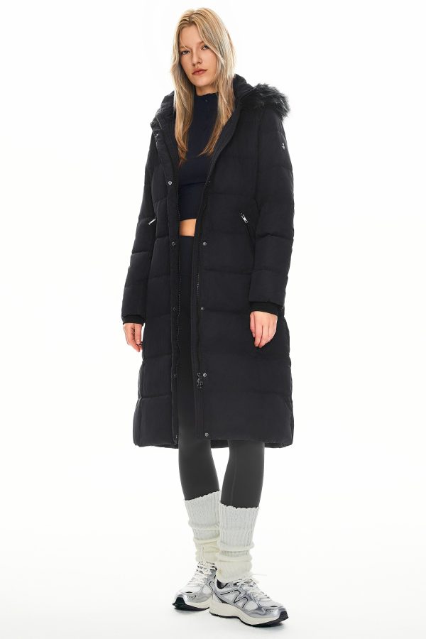 Long Puffer Faux Fur Hood Down Coat - Image 9