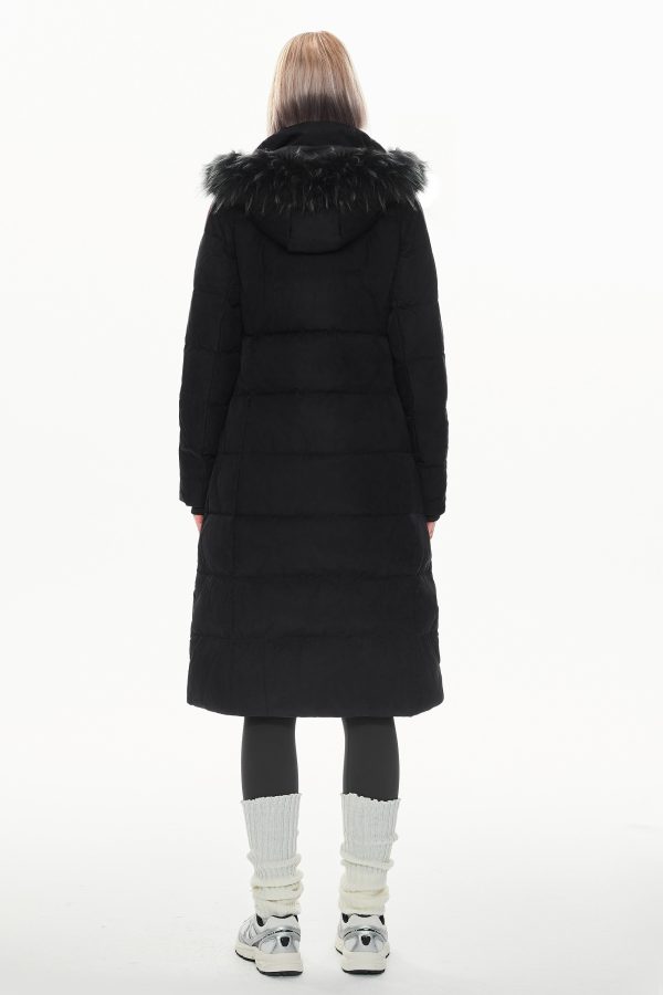 Long Puffer Faux Fur Hood Down Coat - Image 12