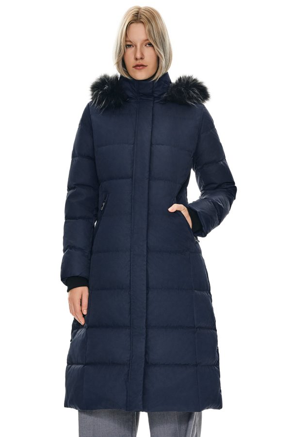 Long Puffer Faux Fur Hood Down Coat - Image 18