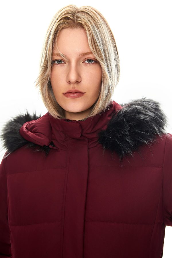 Long Puffer Faux Fur Hood Down Coat - Image 29