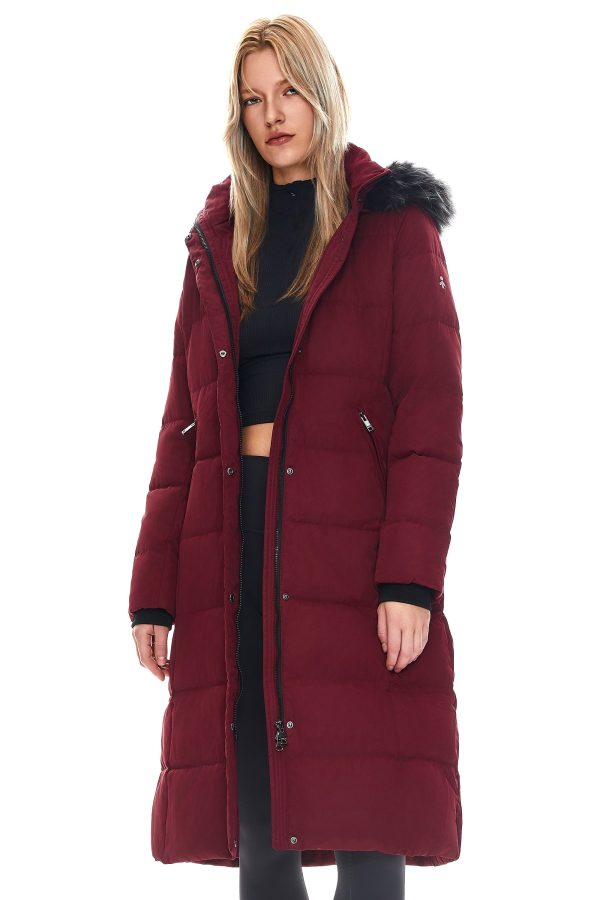 Long Puffer Faux Fur Hood Down Coat - Image 25