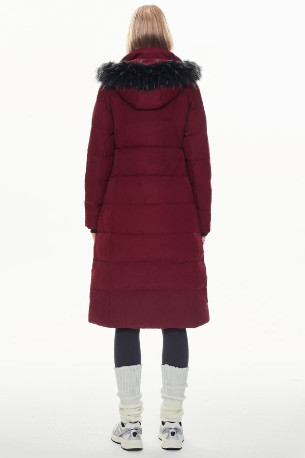 Long Puffer Faux Fur Hood Down Coat - Image 28