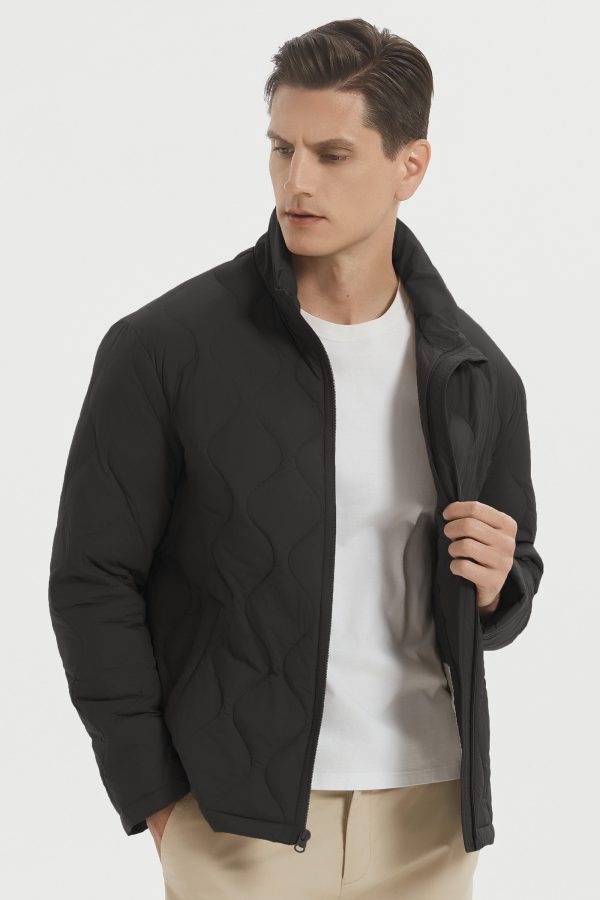 Lightweight Quilted Down Bomber Jackets Full Zip - Image 2
