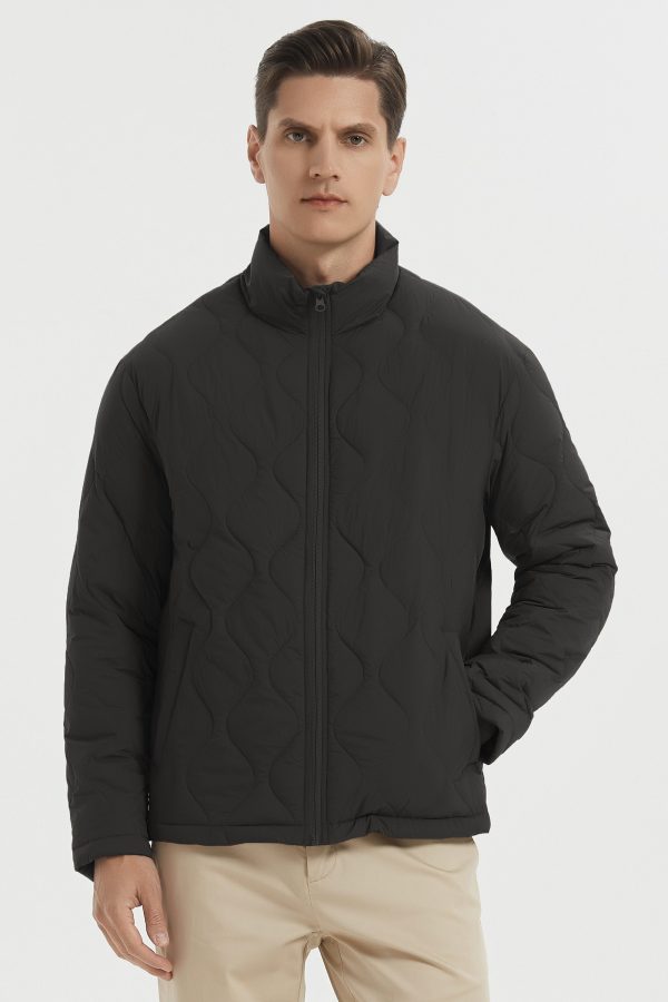 Lightweight Quilted Down Bomber Jackets Full Zip - Image 4