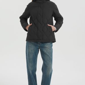 Quilted Down Jacket Lightweight Hooded