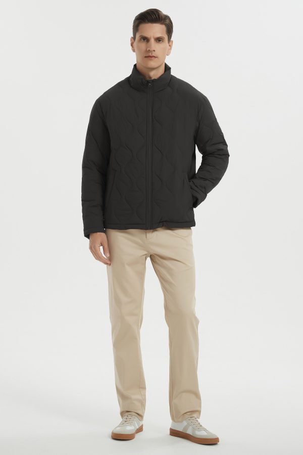 Lightweight Quilted Down Bomber Jackets Full Zip - Image 3