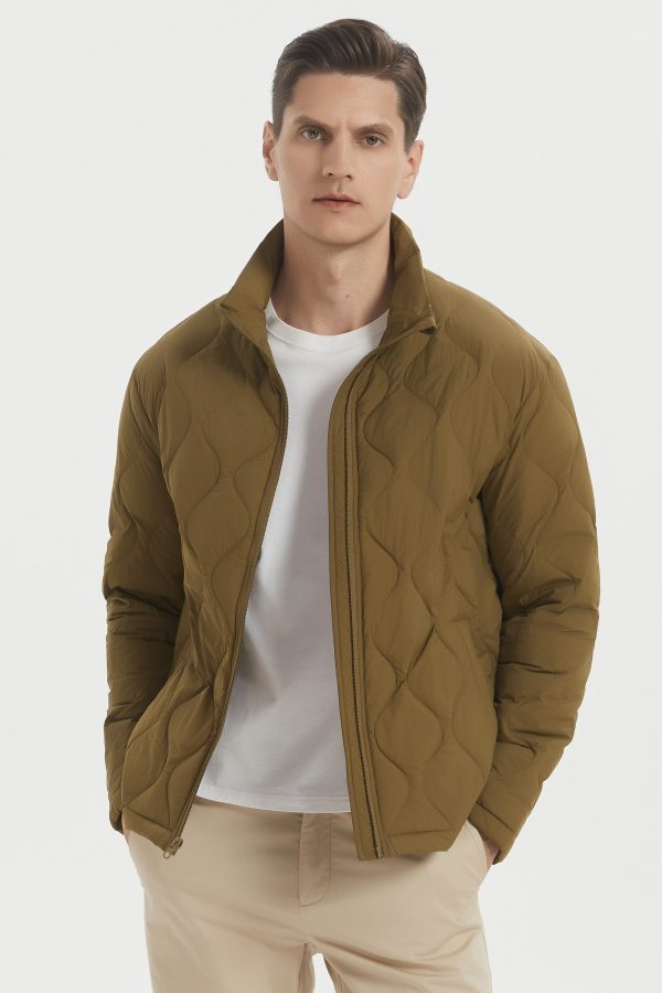 Lightweight Quilted Down Bomber Jackets Full Zip - Image 13
