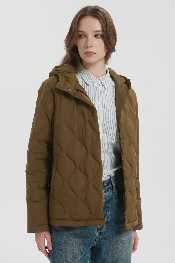 Quilted Down Jacket Lightweight Hooded - Image 13
