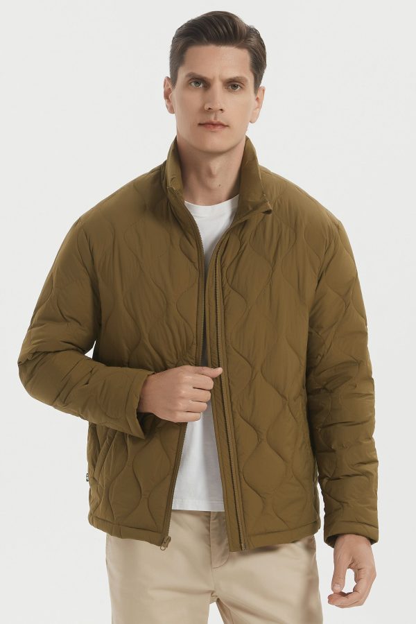 Lightweight Quilted Down Bomber Jackets Full Zip - Image 15