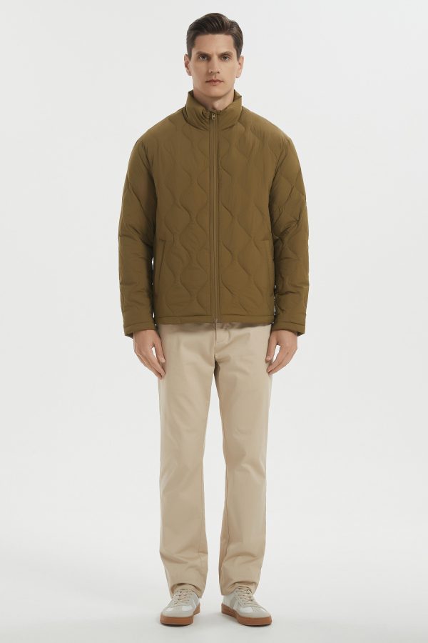 Lightweight Quilted Down Bomber Jackets Full Zip - Image 14