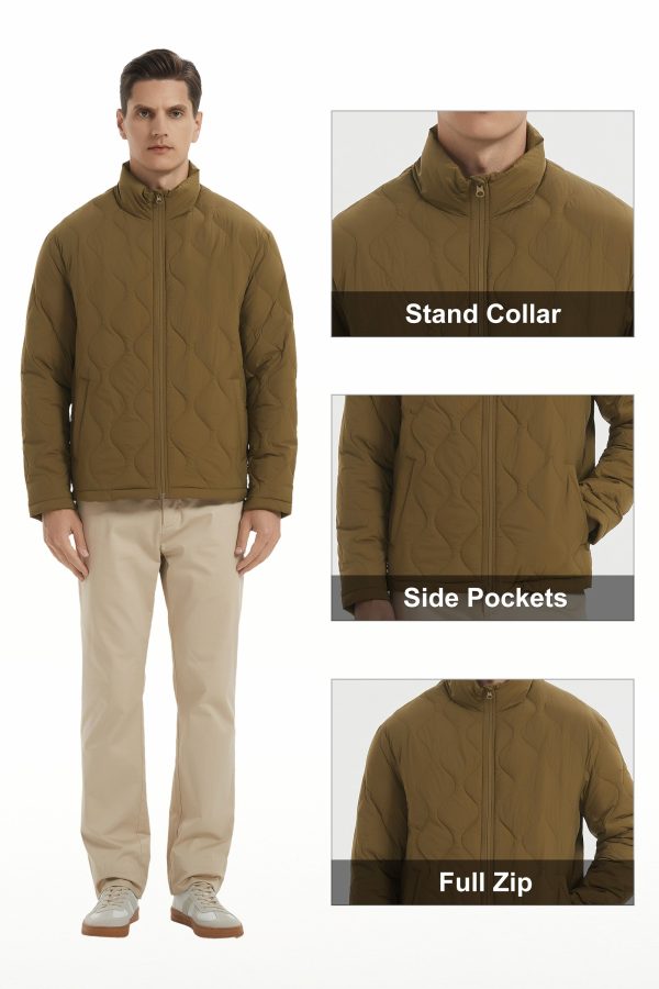 Lightweight Quilted Down Bomber Jackets Full Zip - Image 17